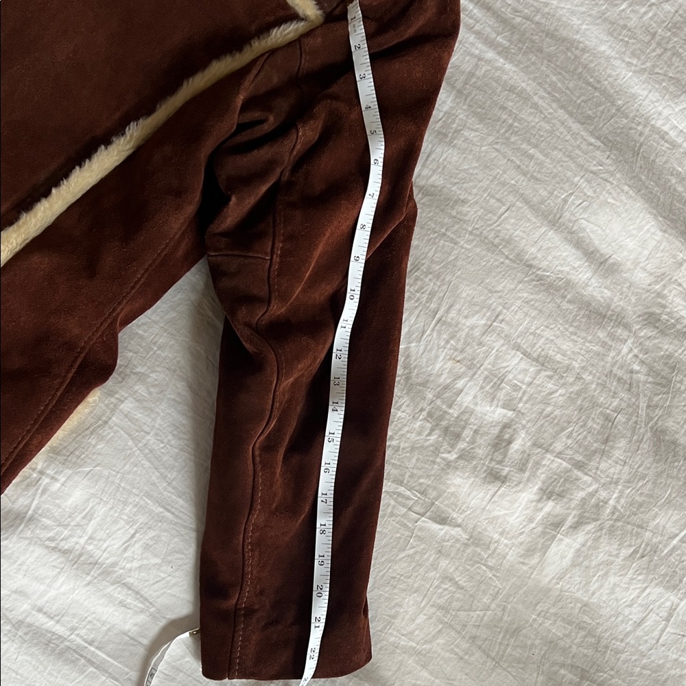 Sears Brown Suede Coat with Cream Shearling - Picture 7 of 8